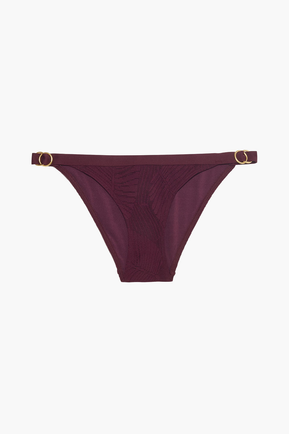 Jets Australia By Jessika Allen Woman Luscious Stretch-jacquard Low-rise Bikini Briefs Plum Size 10
