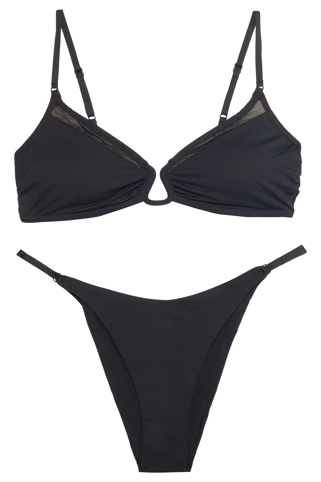 ZIMMERMANN Mesh trimmed ruched bikini THE OUTNET