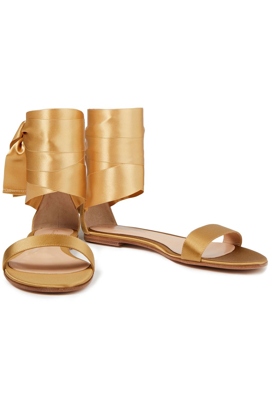 GIANVITO ROSSI Gala bow-detailed silk-satin sandals