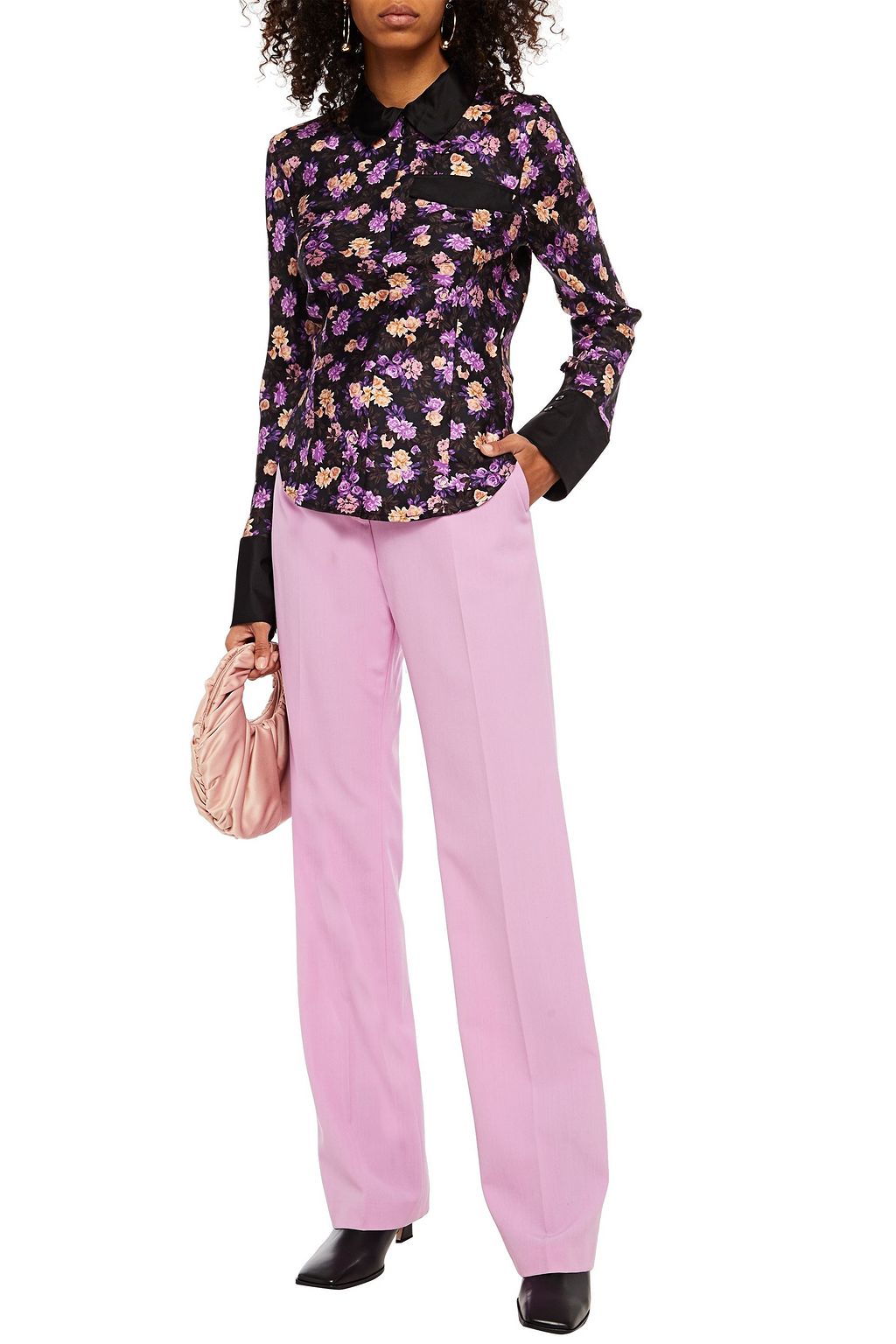 BAUM UND PFERDGARTEN Mirinda floral-print silk-twill shirt