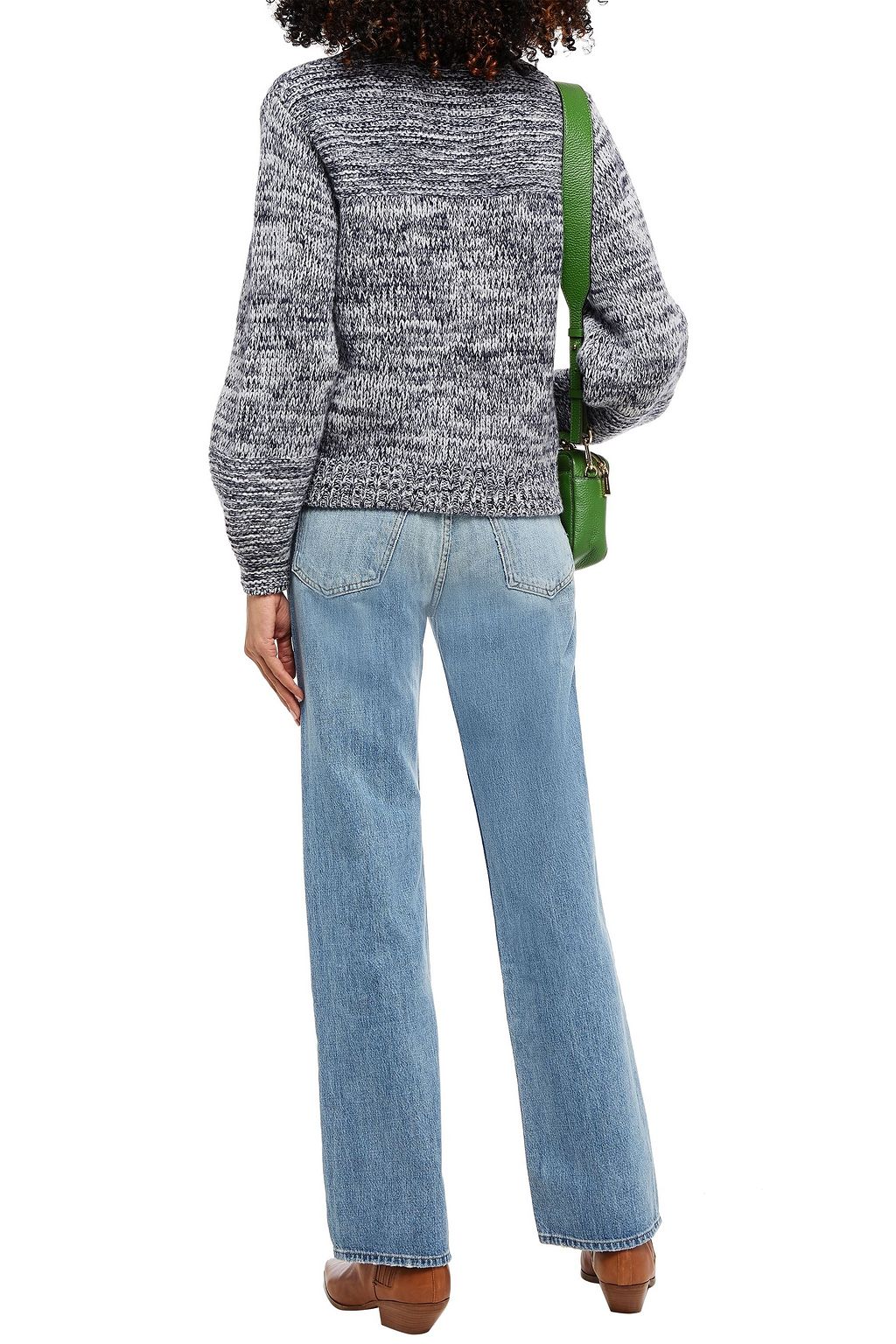 FRAME Reverse Stitch mélange wool-blend sweater