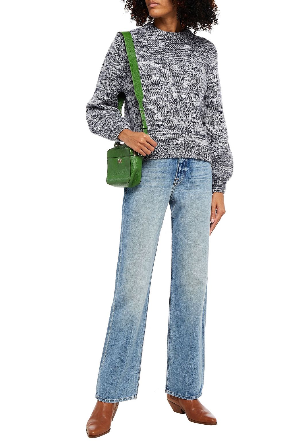 FRAME Reverse Stitch mélange wool-blend sweater