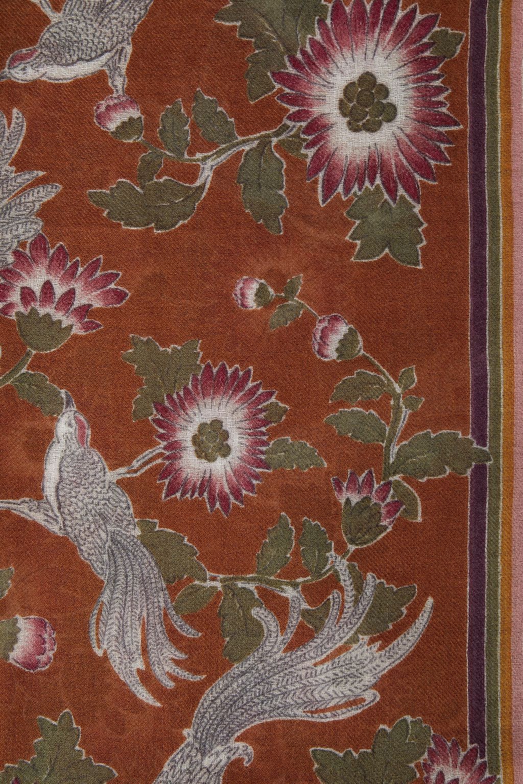 LORO PIANA Printed cashmere and silk-blend scarf