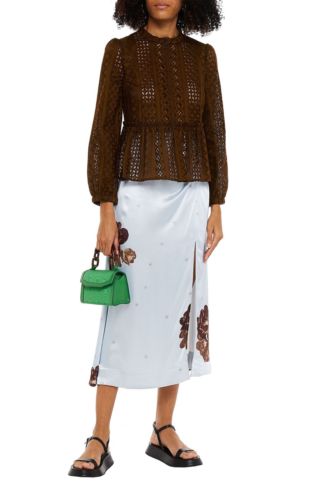 BAUM UND PFERDGARTEN Maira gathered broderie anglaise cotton blouse