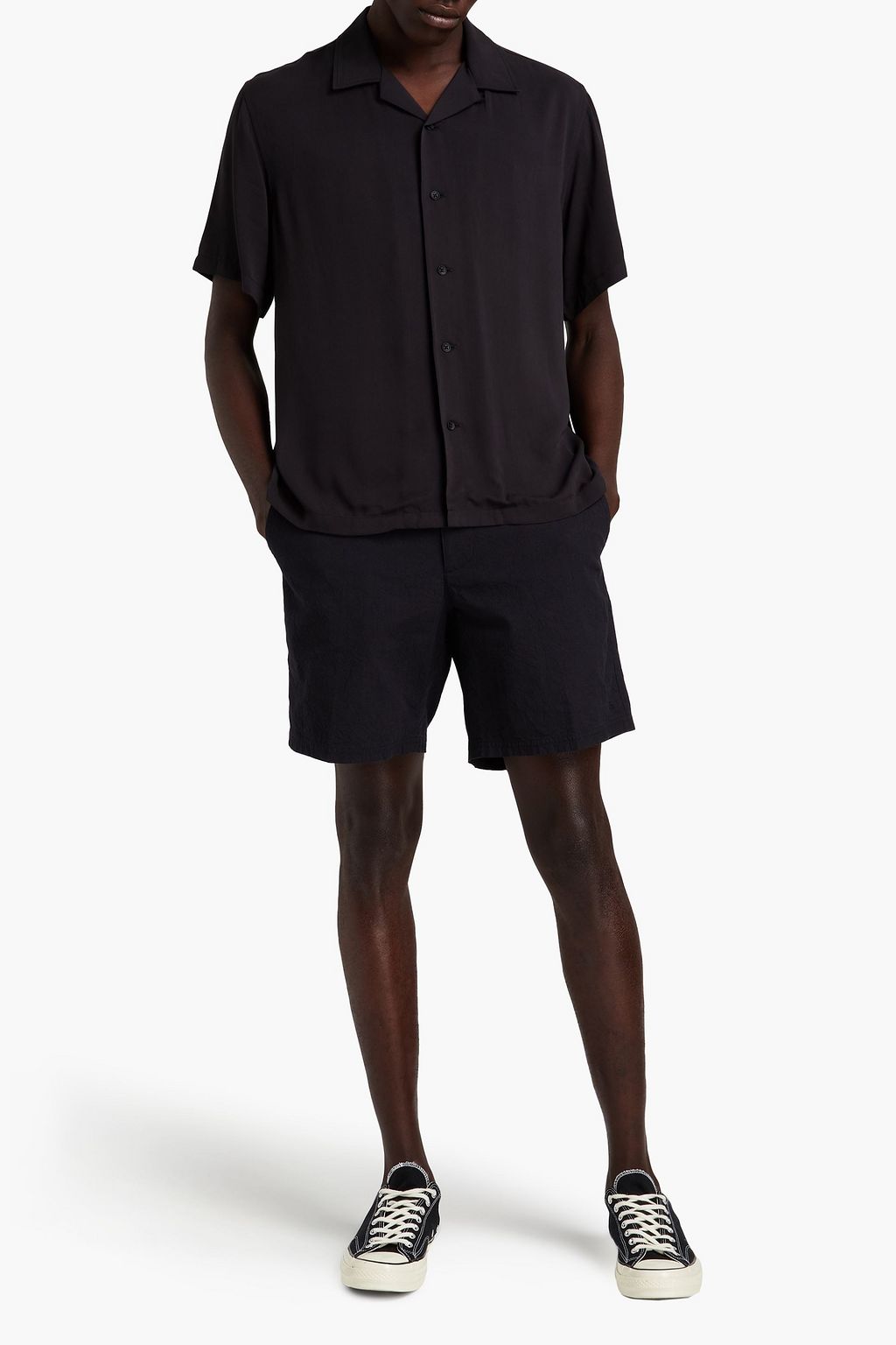 RAG & BONE Crinkled cotton-canvas chino shorts