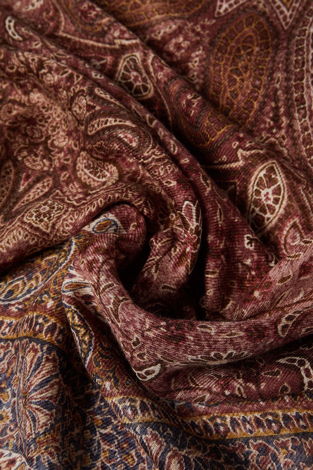 LORO PIANA Printed cashmere and silk-blend twill scarf