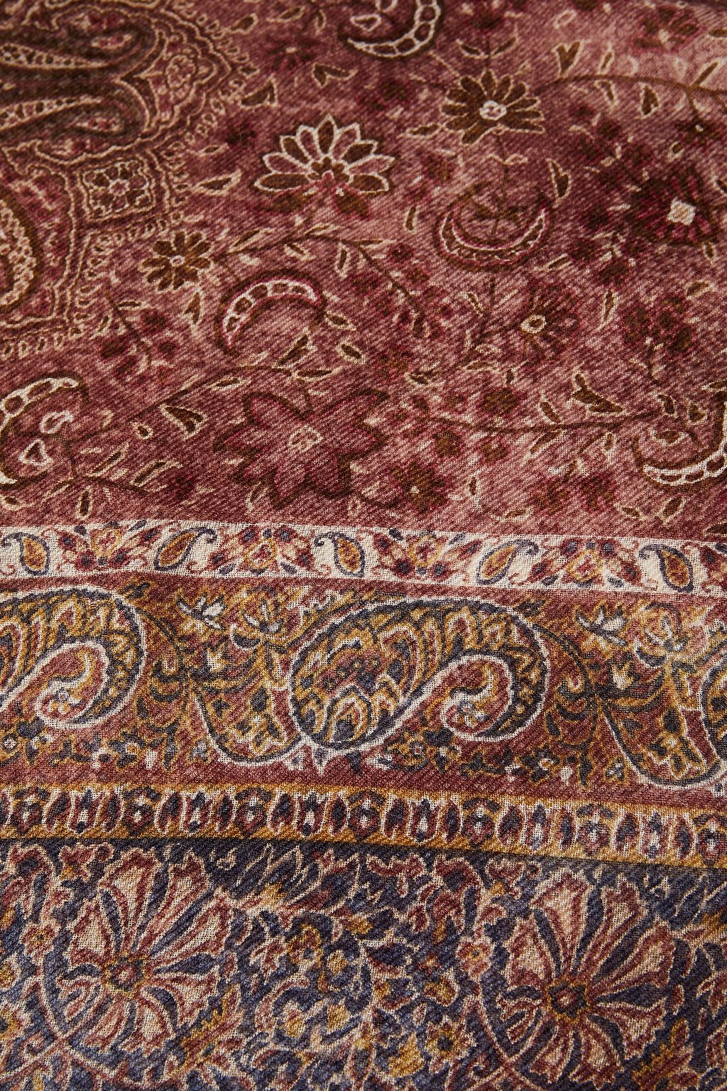 LORO PIANA Printed cashmere and silk-blend twill scarf