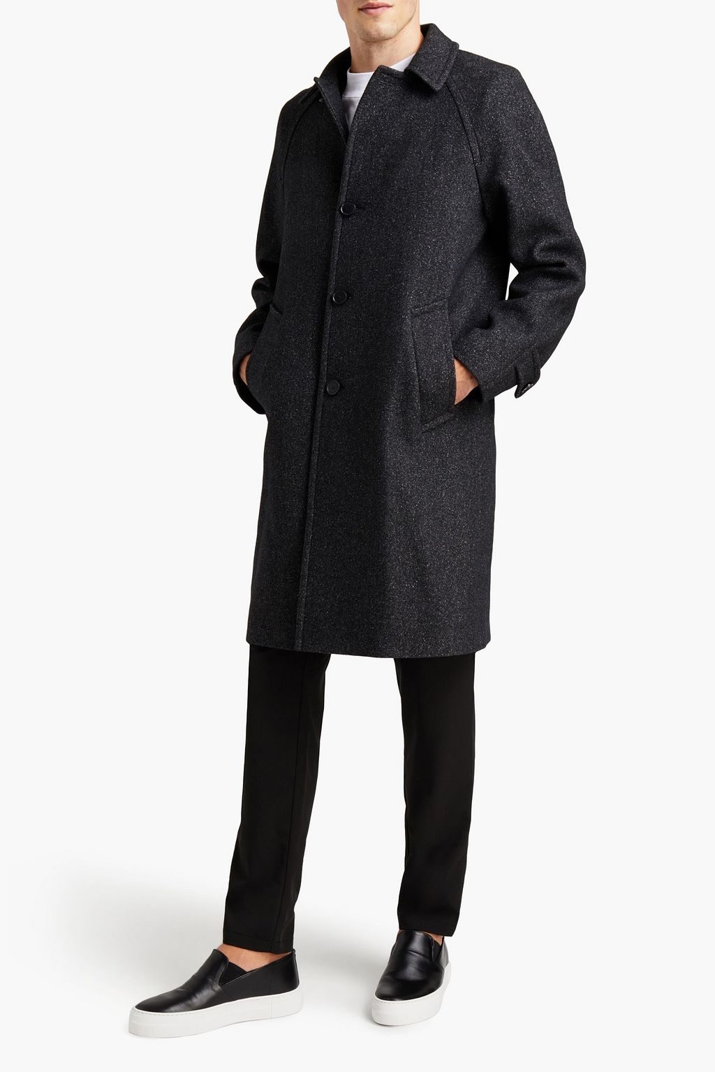 SANDRO Wool-blend overcoat