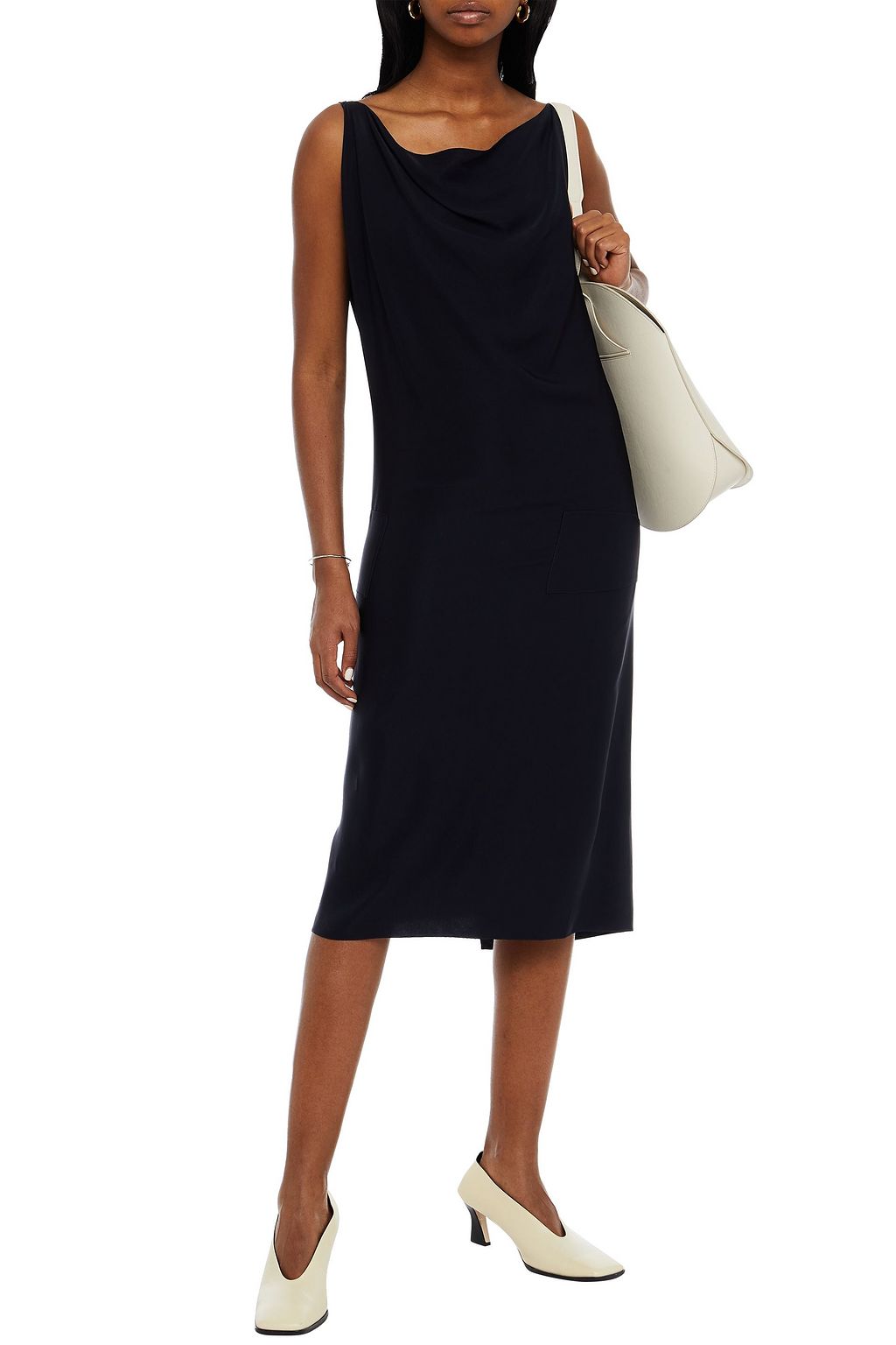 MAISON MARGIELA Draped twill midi dress