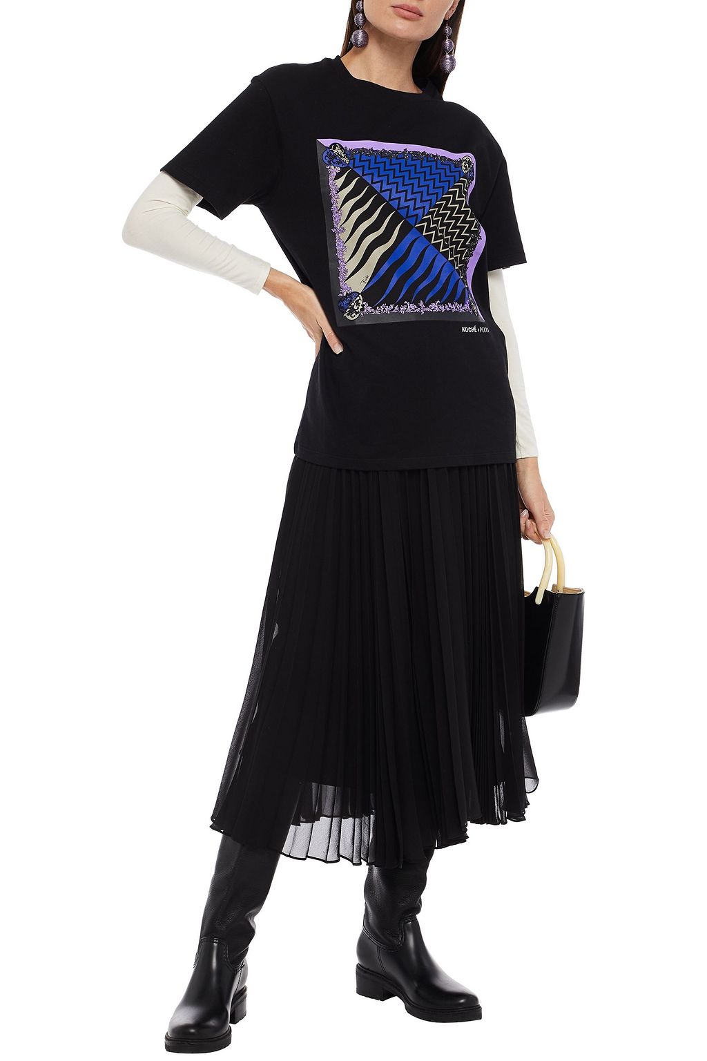 KOCHÉ X PUCCI Printed cotton-jersey T-shirt
