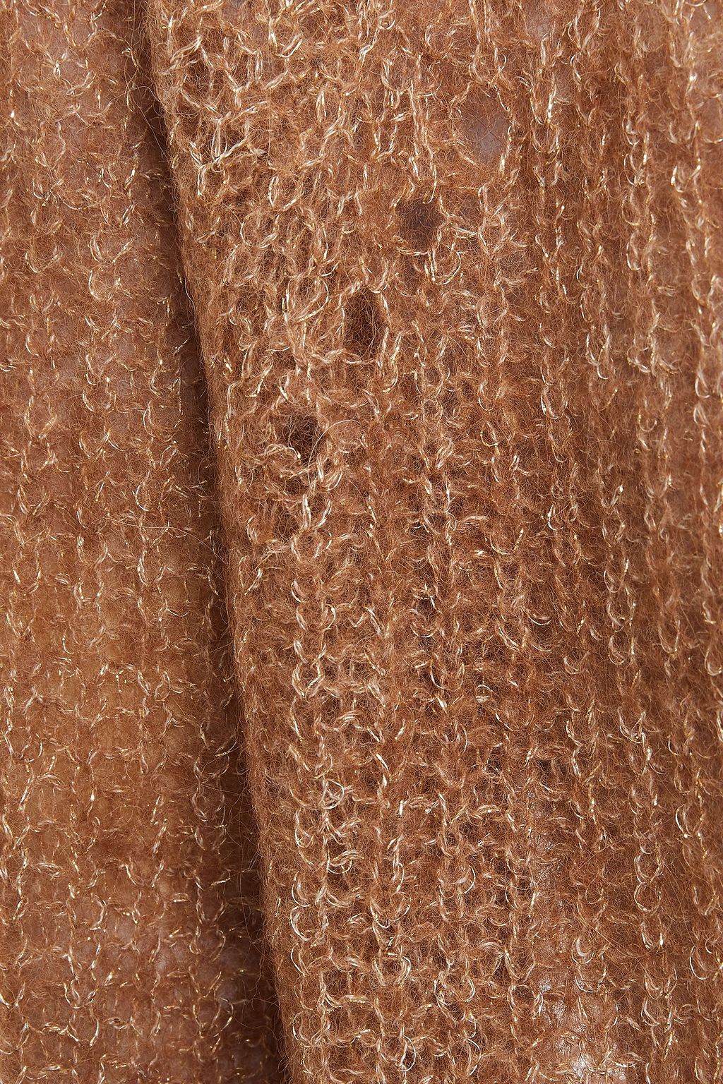 360CASHMERE Pointelle-trimmed metallic open-knit alpaca-blend cardigan