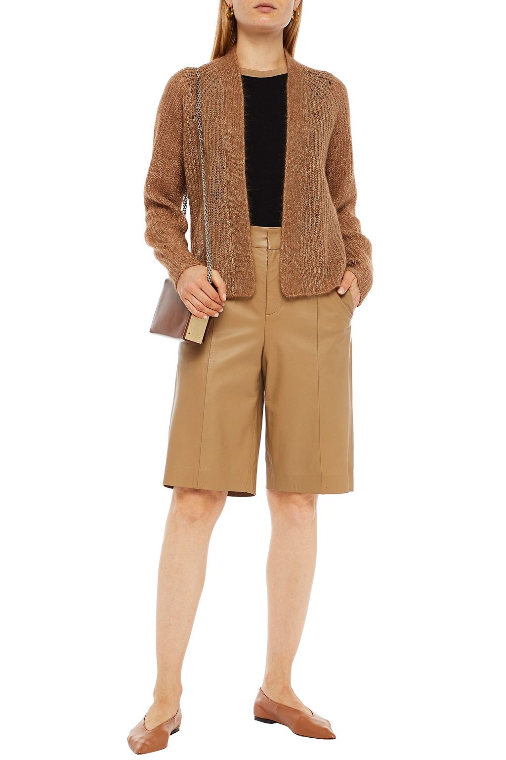 360CASHMERE Pointelle-trimmed metallic open-knit alpaca-blend cardigan