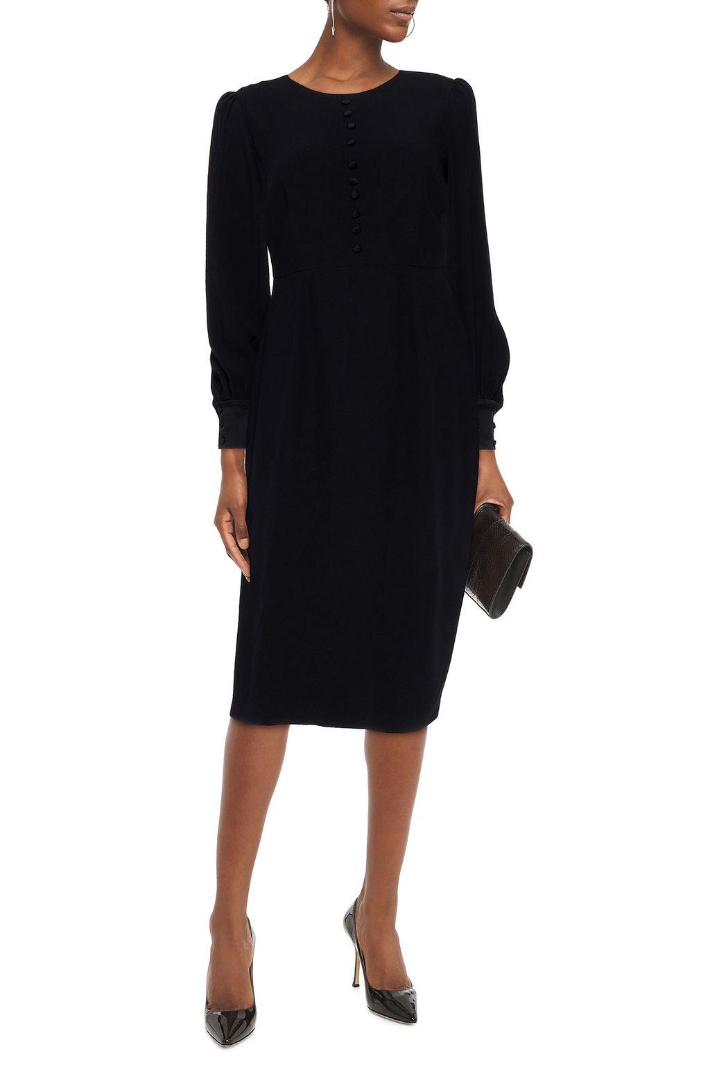 GOAT Hennessy button-embellished crepe midi dress