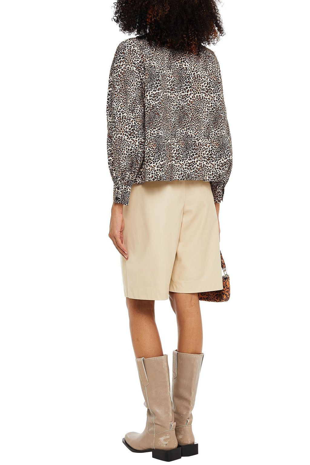 BAUM UND PFERDGARTEN Maya pussy-bow printed cotton-poplin blouse