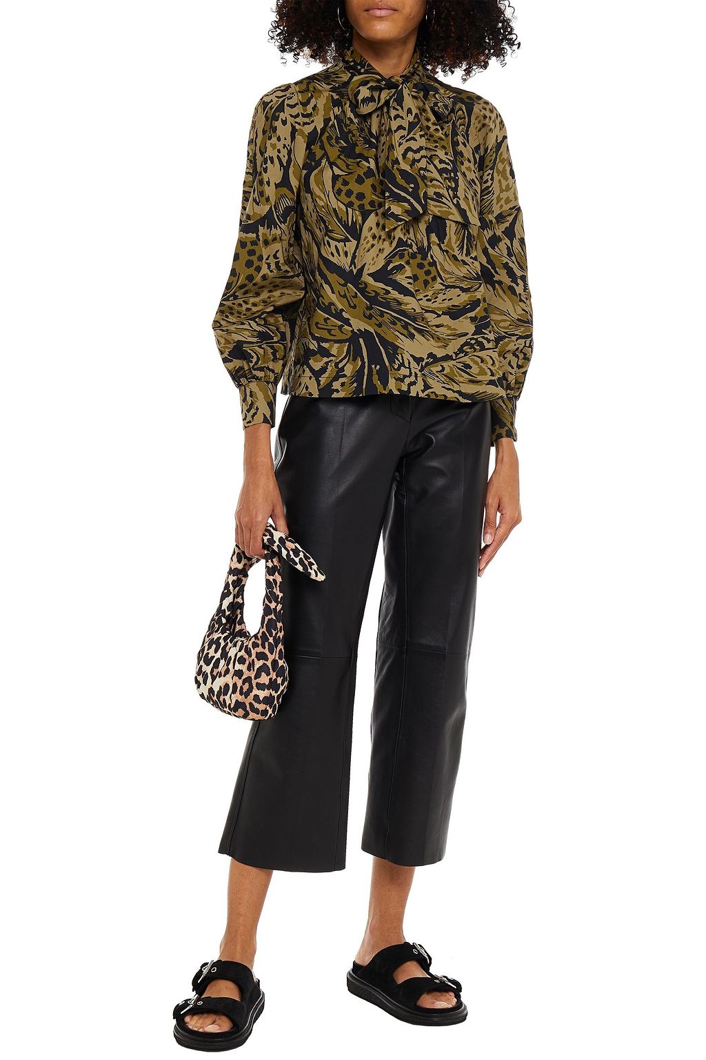 BAUM UND PFERDGARTEN Maya pussy-bow printed cotton-poplin blouse