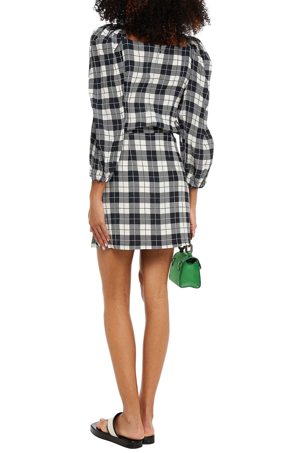 BAUM UND PFERDGARTEN Sabeeha ruffle-trimmed checked woven mini skirt
