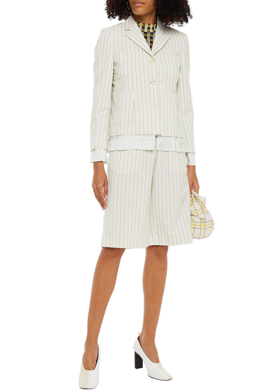 BAUM UND PFERDGARTEN Bolivia satin-trimmed pinstriped woven blazer