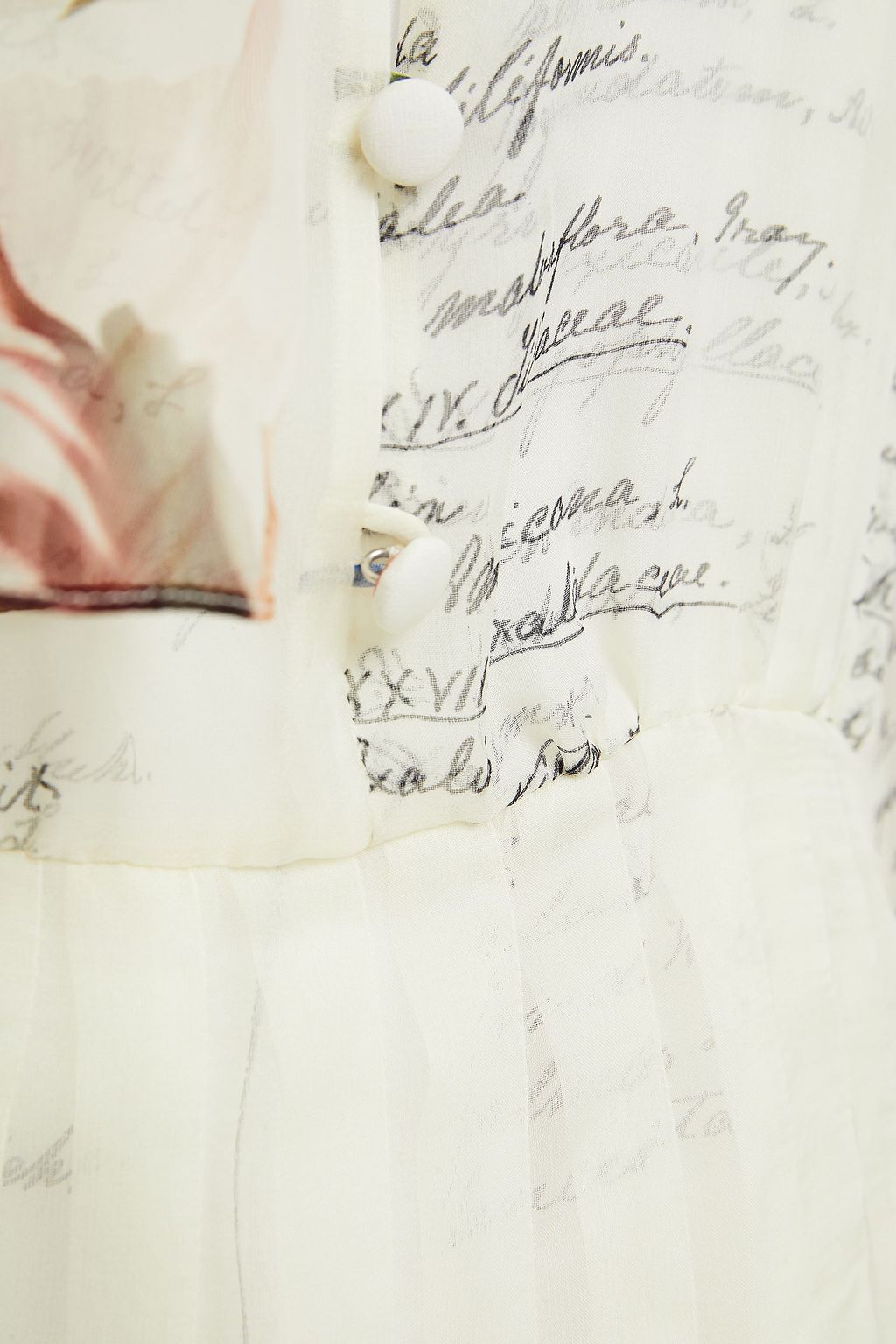 OSCAR DE LA RENTA Pussy-bow pleated floral-print silk-chiffon midi dress