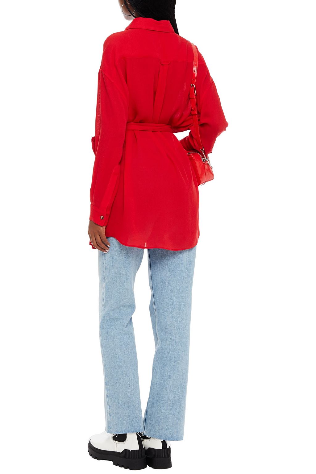 AMERICAN VINTAGE Belted Lyocell-crepe shirt