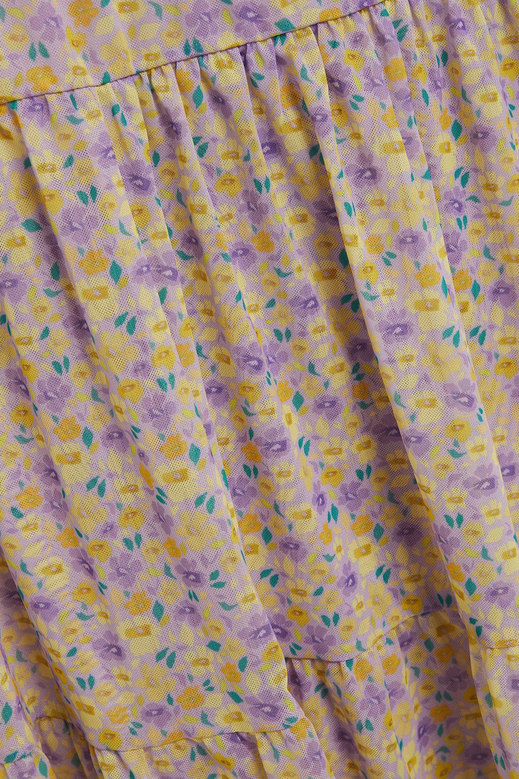 BAUM UND PFERDGARTEN Jucile tiered polka-dot stretch-mesh midi skirt