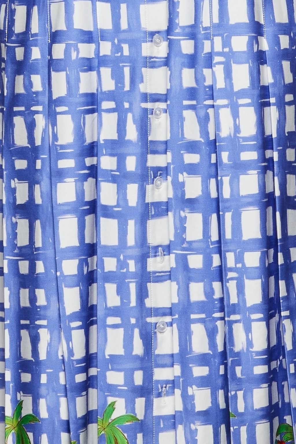 STELLA JEAN Pleated printed stretch-cotton poplin midi shirt dress