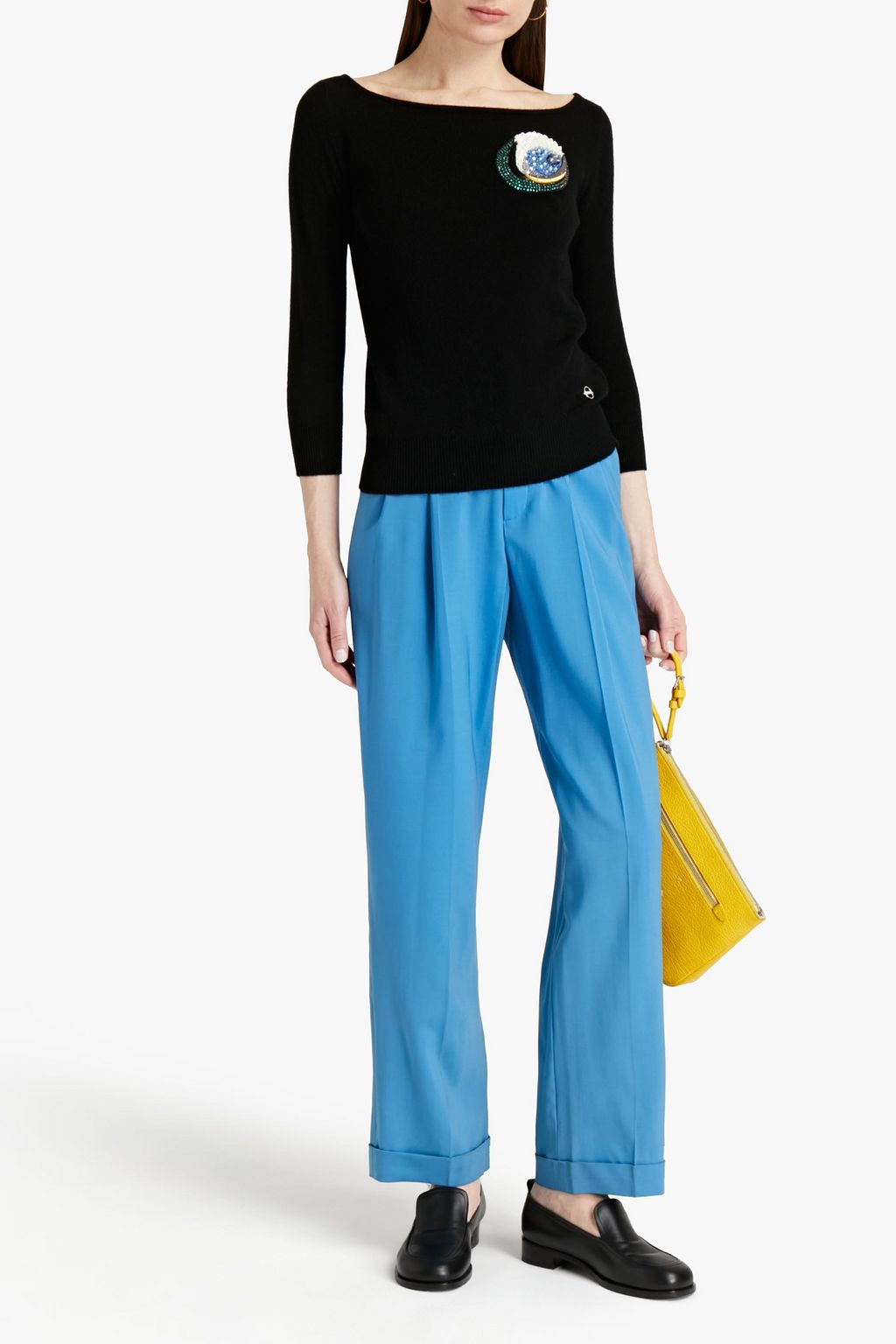 PUCCI Printed twill-trimmed French cotton-terry sweatshirt