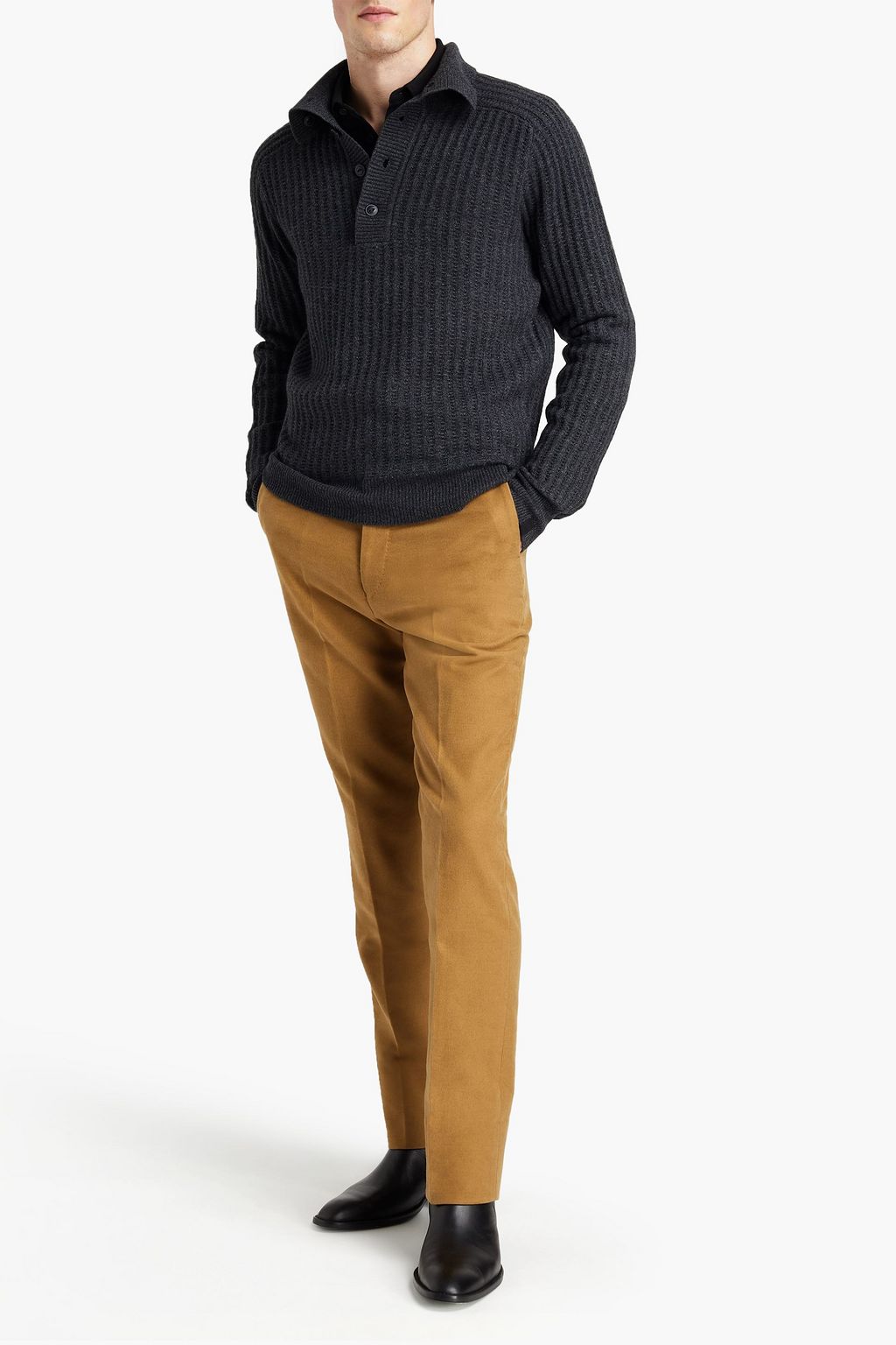 RAG & BONE Mélange ribbed wool-blend sweater