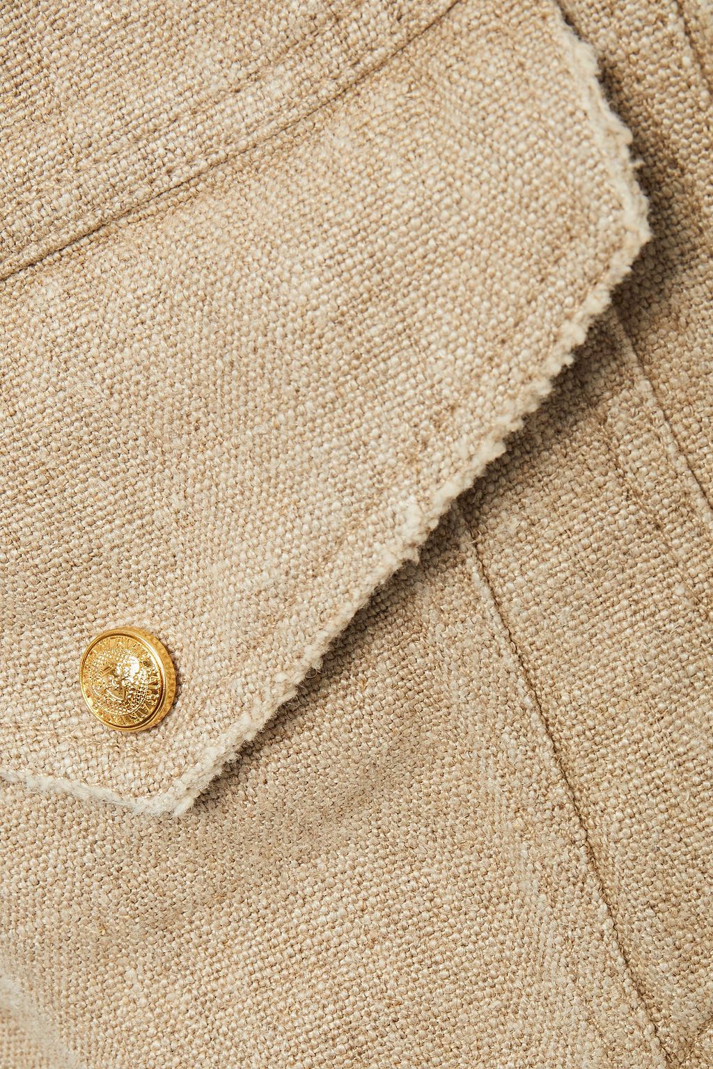 BALMAIN Chain-trimmed linen overalls
