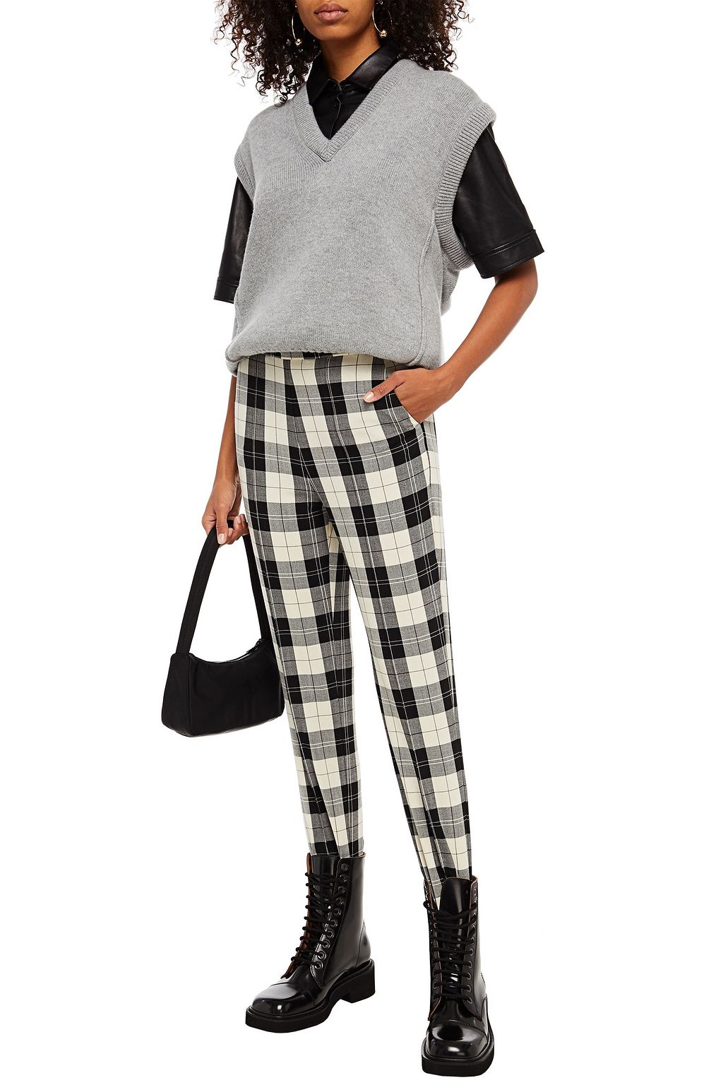 BAUM UND PFERDGARTEN Naleen checked crepe stirrup skinny pants