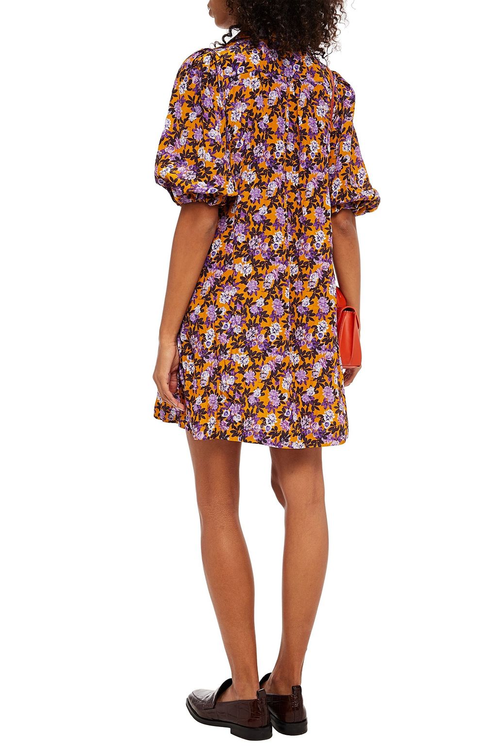 BAUM UND PFERDGARTEN Avagail floral-print crinkled-satin mini dress