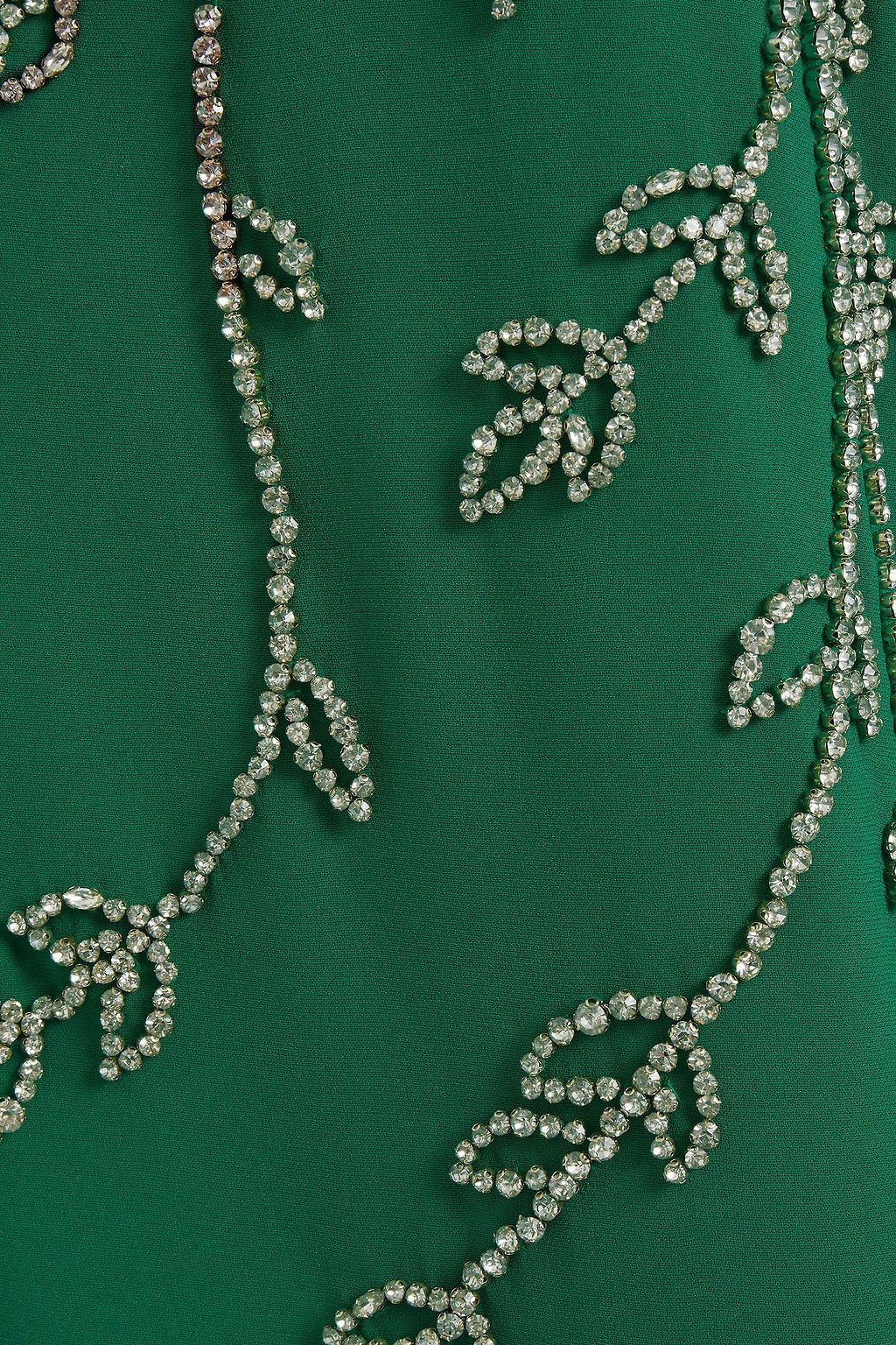OSCAR DE LA RENTA Crystal-embellished stretch-silk crepe gown