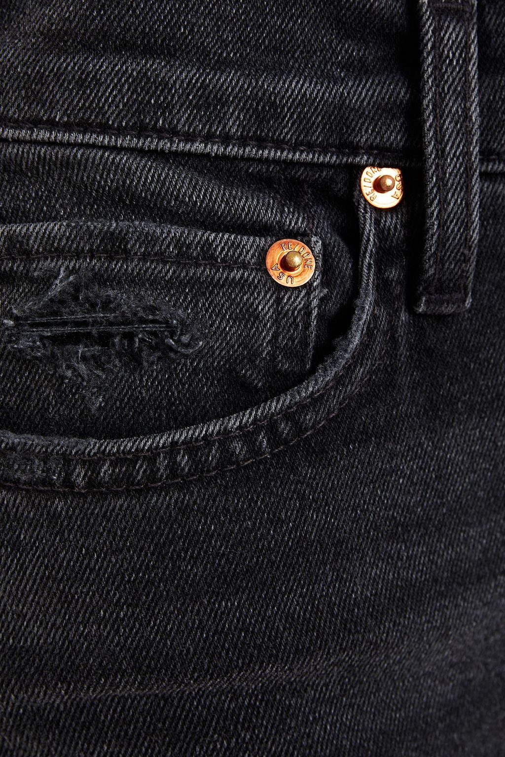 RE/DONE Cropped distressed high-rise straight-leg jeans