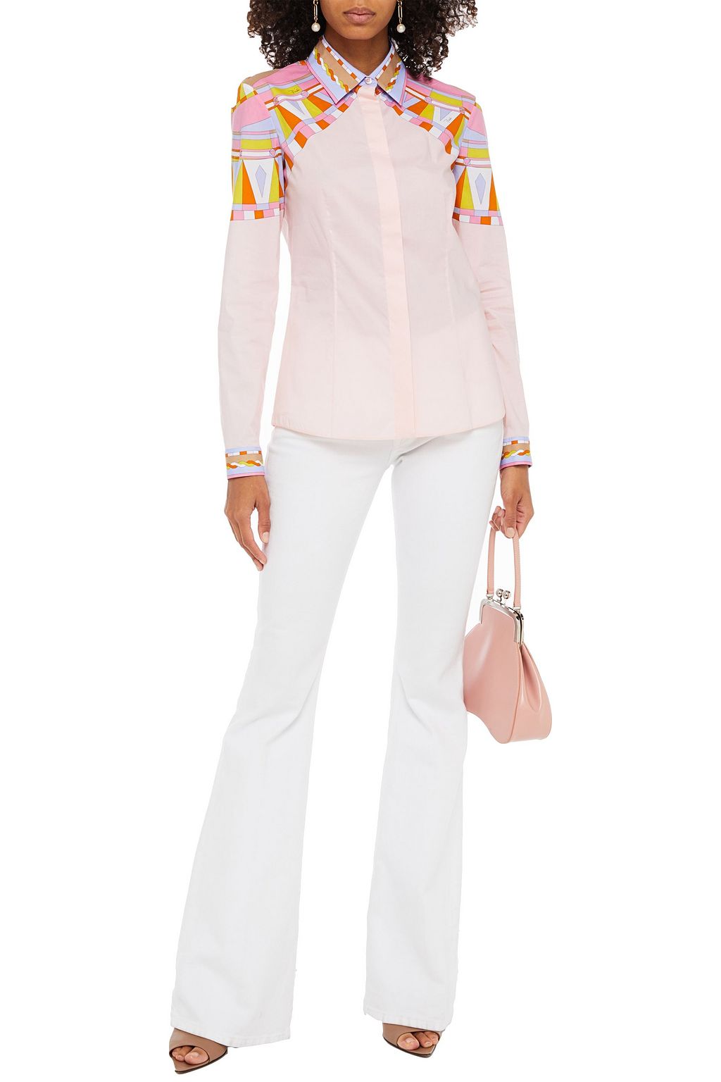 PUCCI Printed cotton-blend poplin shirt