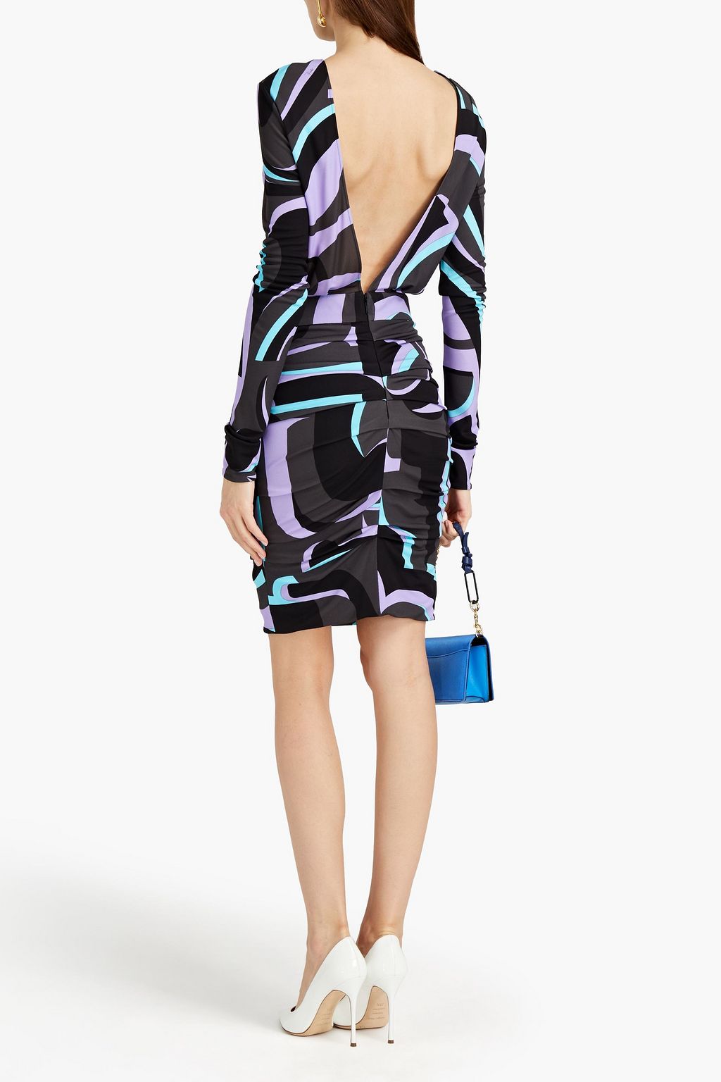 KOCHÉ X PUCCI Pleated printed jersey dress