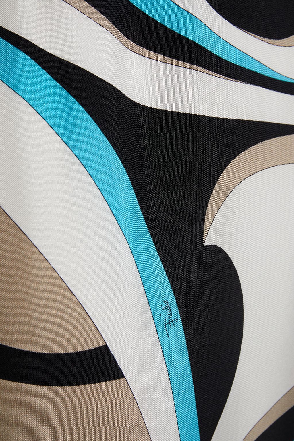 KOCHÉ X PUCCI Bedruckter Midirock aus Seiden-Twill