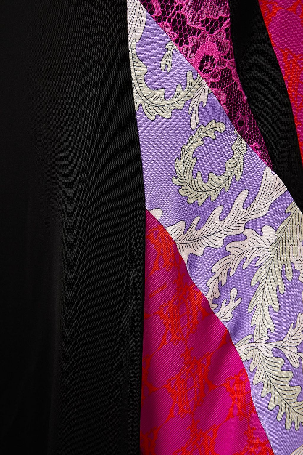 KOCHÉ X PUCCI Lace-trimmed printed twill and jersey dress