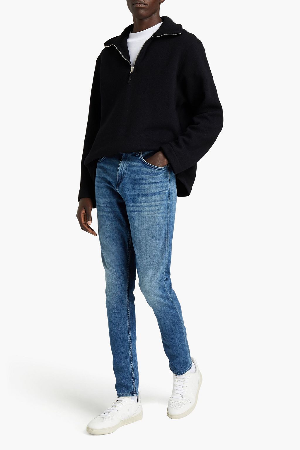 RAG & BONE Skinny-fit whiskered denim jeans
