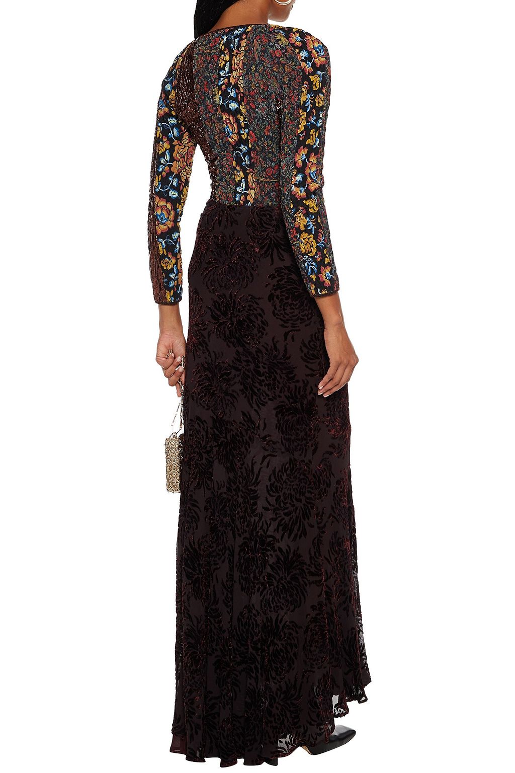 ETRO Devoré-velvet maxi skirt