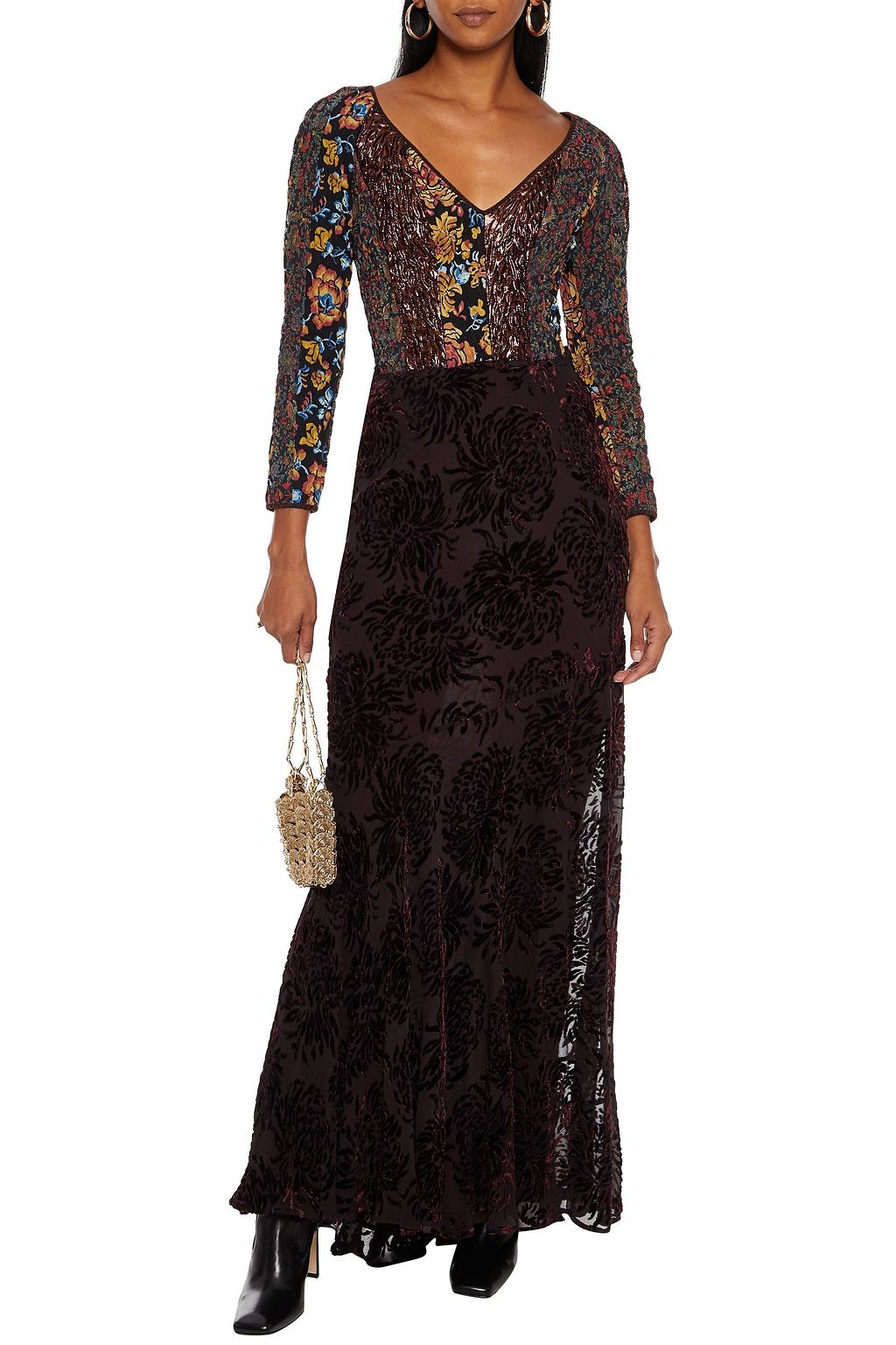 ETRO Devoré-velvet maxi skirt