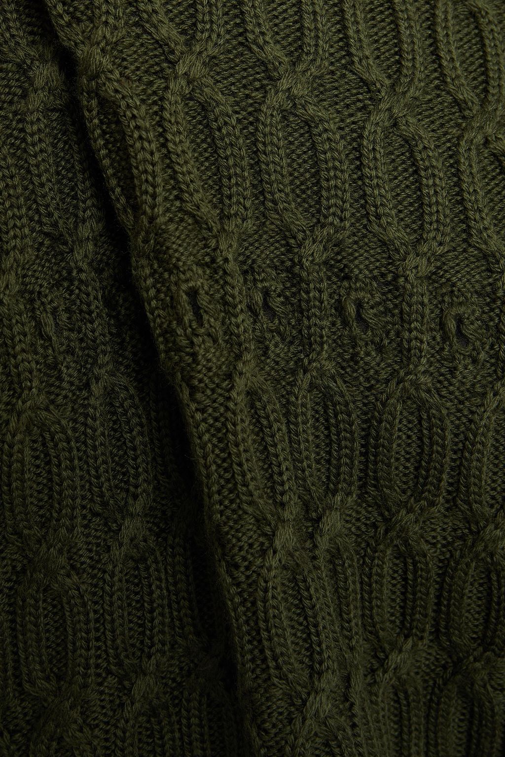 VICTORIA BECKHAM Cable-knit merino wool turtleneck sweater