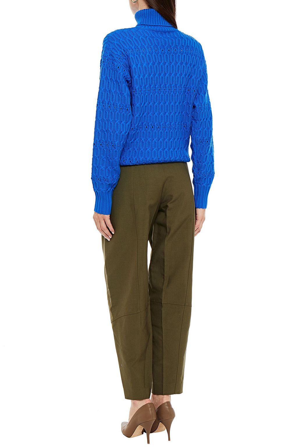 VICTORIA BECKHAM Cable-knit merino wool turtleneck sweater