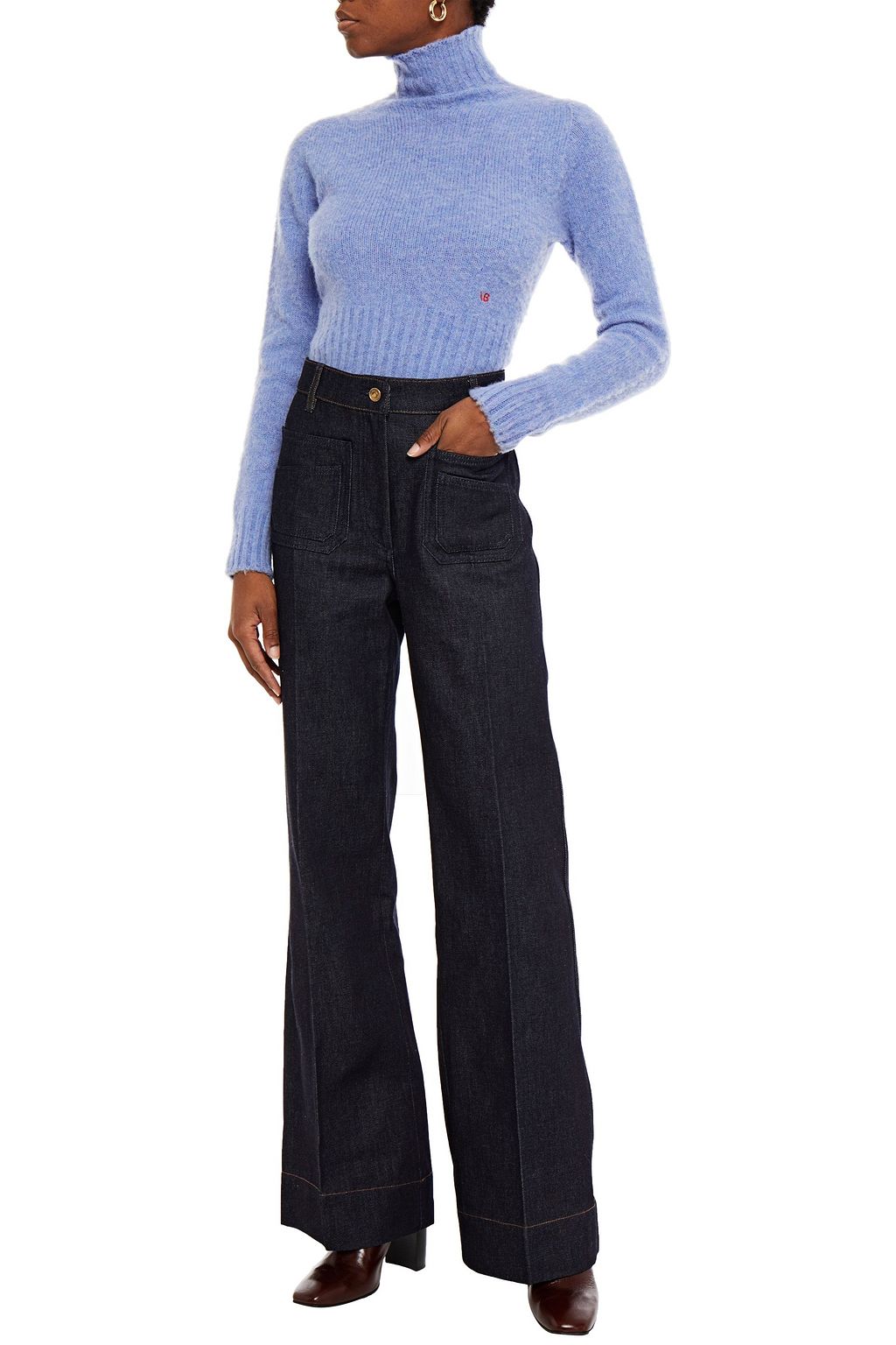 VICTORIA BECKHAM Brushed-wool turtleneck sweater