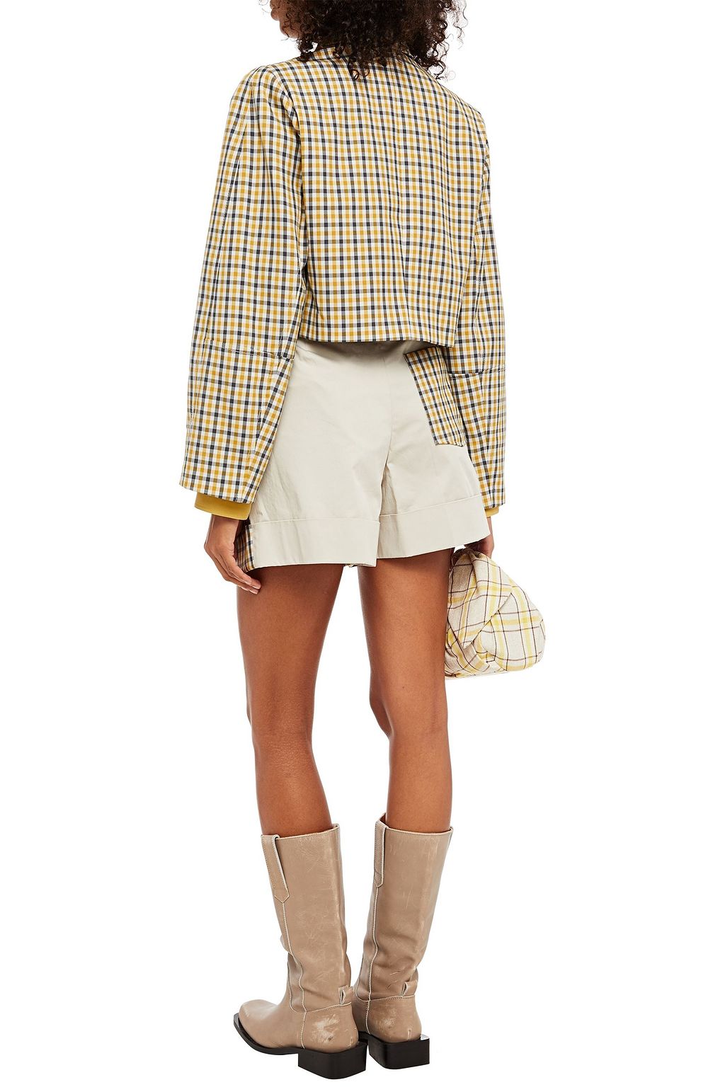 BAUM UND PFERDGARTEN Bianka cropped gingham twill blazer
