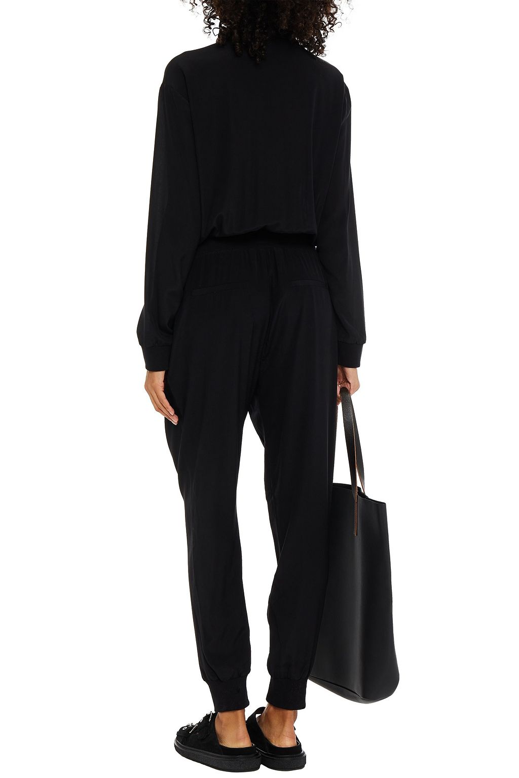 CAMI NYC Grosgrain-trimmed stretch-silk jumpsuit