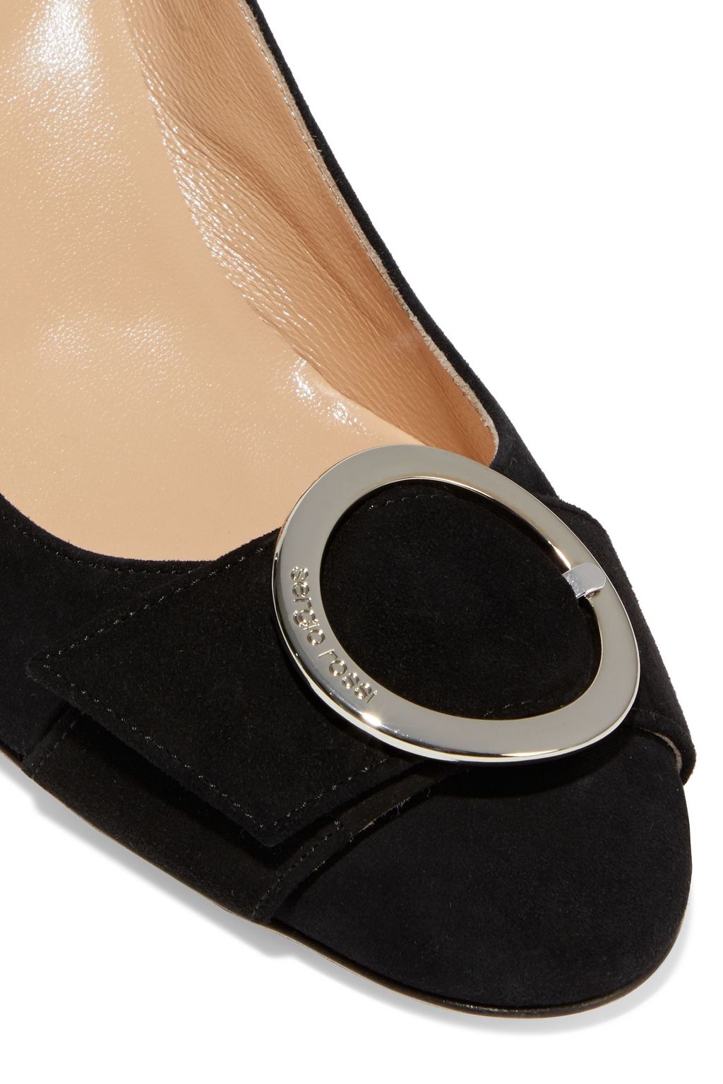 SERGIO ROSSI Madame buckle-embellished suede pumps