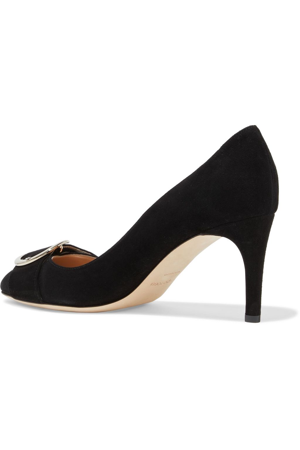 SERGIO ROSSI Madame buckle-embellished suede pumps