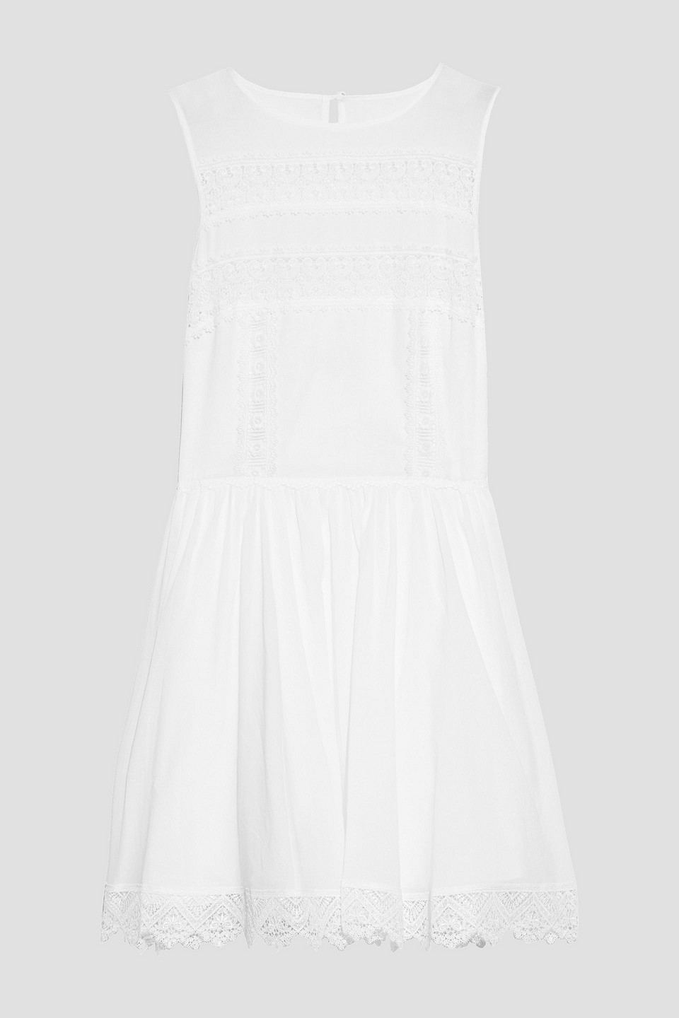Charo Ruiz Ibiza Woman Crocheted Lace-trimmed Cotton-blend Voile Mini Dress White Size L