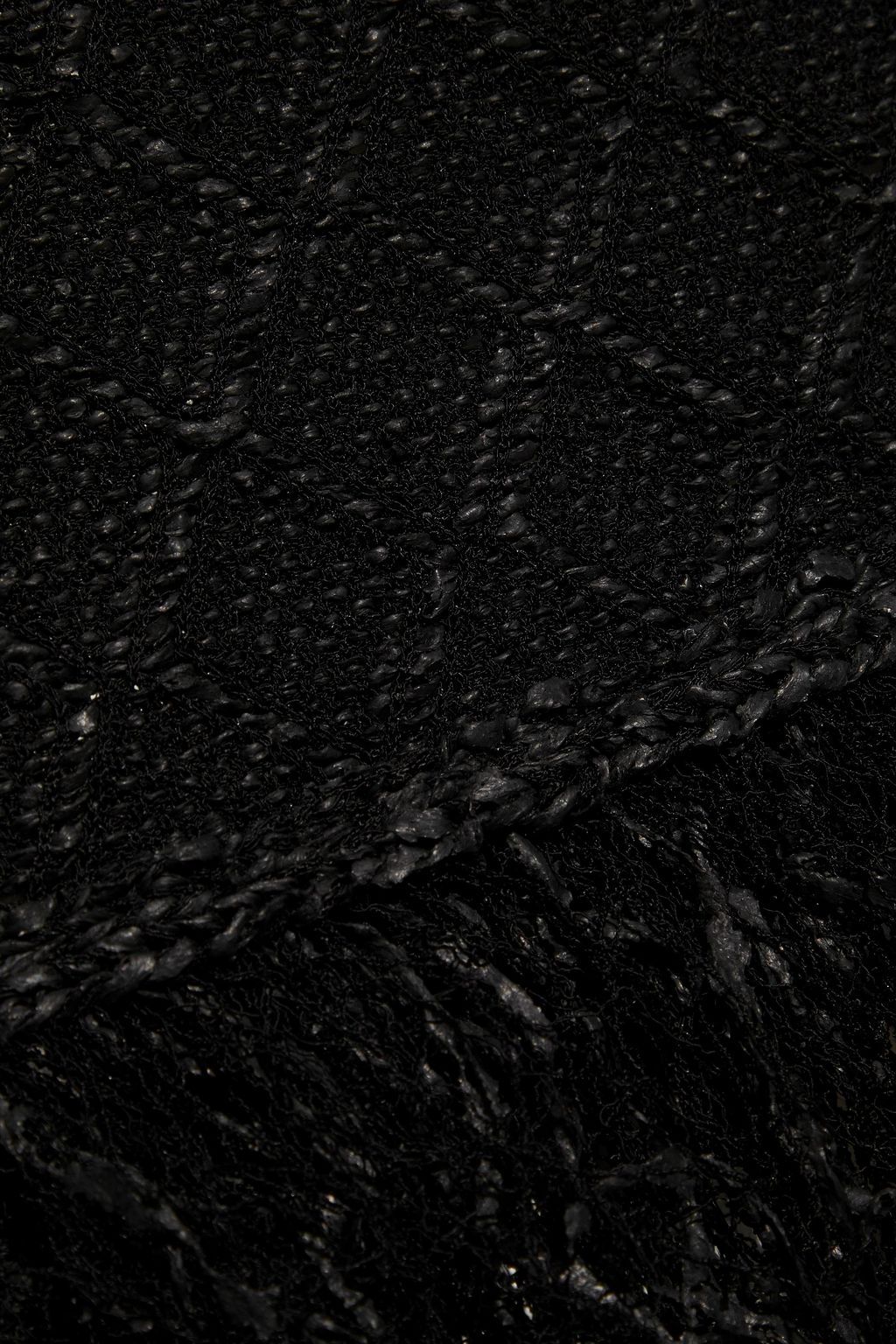 BALMAIN Fringed boucle-knit mini skirt