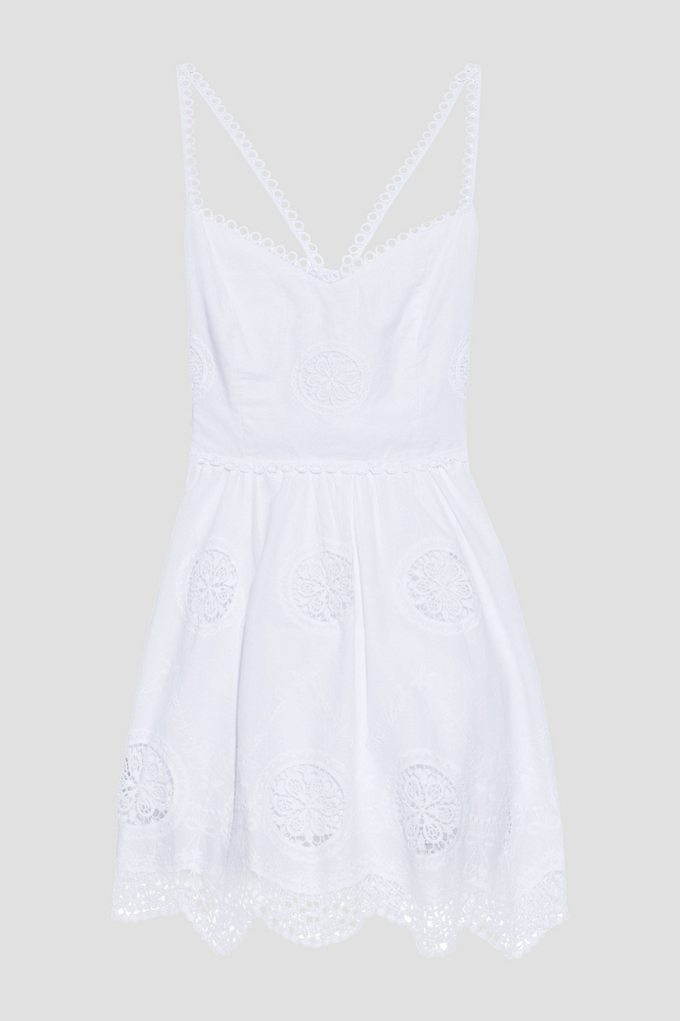 Charo Ruiz Ibiza Woman Crocheted Lace-trimmed Cotton-blend Voile Mini Dress White Size S