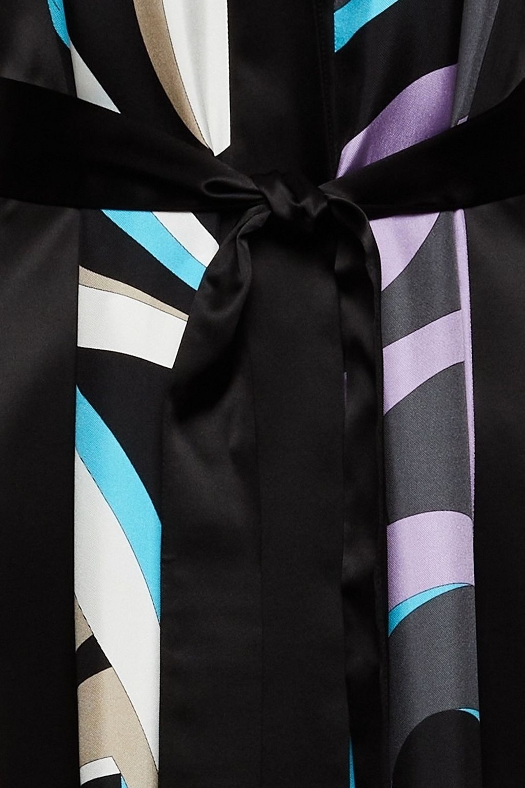 KOCHÉ X PUCCI Belted satin-trimmed printed silk-twill midi dress